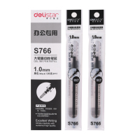 得力S766中性笔芯1.0mm子弹头(黑)/支