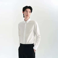 太平鸟(PEACEBIRD) 男士衬衫 内搭衬衫 白色