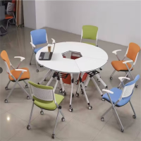 富利莱 扇形折叠组合培训桌(6张/组)300*500*800mm