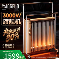 先锋龙鳞片油汀电暖气家用大面积取暖器石墨烯室内加热器节能款DYT-L7