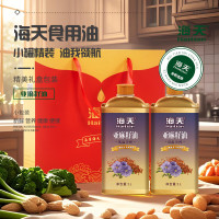 海天 亚麻籽油500ml*2 铁罐二件套 盒
