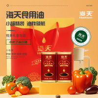 海天 小磨芝麻香油铁罐500ml*2+重力感应油壶*1个 套