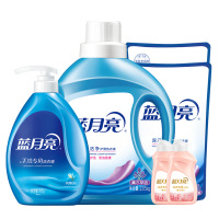 蓝月亮 薰洁净洗衣液2.05+500g袋装*2+白兰手洗500g瓶+樱花内衣专用80g*2 套