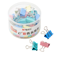 晨光(M&G) 4号92741 文具25mm彩色长尾夹 金属票据夹 Eplus系列办公燕尾夹 48只/罐