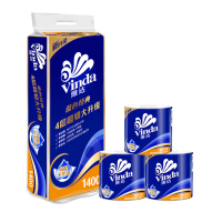 维达(Vinda) 卷纸 蓝色 经典 4层140g卫生纸巾*10卷/提,1提起订