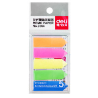 得力(deli) 9064 5色指示标签 43*12mm箭头款分类索引便利贴记事贴