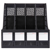 得力(deli) 9848 四联镂空桌面文件框 黑色(个) 黑色