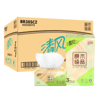 清风 BR38SC2 200 抽小幅原木面巾纸3包/提*16提/箱