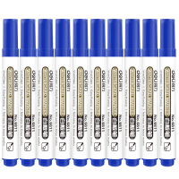 得力(deli) 6811 办公会议白板笔 可擦易擦 10支/盒 蓝色