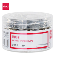 得力(deli)0037 29mm镀镍回形针3#金属曲别针 200枚/筒