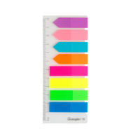 广博(GuangBo) ZGT9200 荧光膜彩色便利贴指示贴告示贴标签贴 办公用品 八色带刻度尺(本)