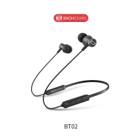 巴赫约翰 BT02 无线运动蓝牙耳机入耳式5.0跑步防水磁吸挂脖式 黑色