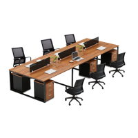 金穗慧采 办公桌 六人位(含柜椅)组合屏风工位员工电脑桌现代简约职员工作位 办公桌椅组合
