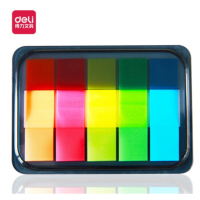 得力(deli)9060 5色100张荧光膜指示标签贴 5个装