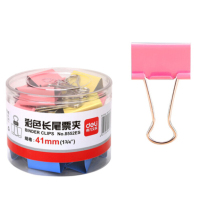 得力(deli) 8552ES混色长尾夹大号多功能夹子小号燕尾夹办公文件票据夹学生试卷资料夹/24只(41mm)