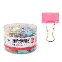 得力(deli)8554彩色长尾夹票夹 4#金属燕尾夹票据夹子48只25mm