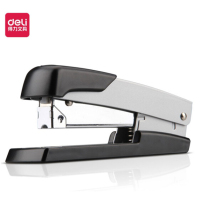 得力(deli)0416 轻便型厚层订书机/订书器 金属材质可钉50页 银色
