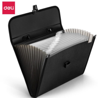 得力(deli)5232办公13格A4手提风琴包资料包资料册文件包 黑色