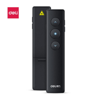 得力(deli)50600无线演示翻页器笔PPT投影笔激光翻页笔可充电超链切换教鞭电子笔演讲笔4GU盘 黑色