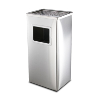 金穗慧采 户外不锈钢垃圾桶带烟灰缸酒店大堂宾馆电梯口走廊公共场所吸烟区垃圾桶 不锈钢长方形30*24*61 带内桶