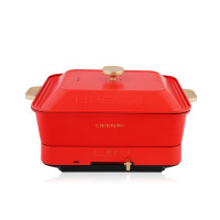利仁(Liven) LPHG-19 中国红多功能分体式烤涮料理锅电火锅煎烤煮蒸一体锅
