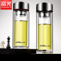 富光(FUGUANG) X1916-SH-300 高硼硅双层玻璃杯 300ml 睿智黑