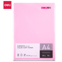 得力(deli) 7757 A4 80g粉色复印纸 彩色打印纸 儿童手工折纸彩纸 非硬卡纸 100张/包