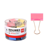 得力(deli) 8552ES 2#24只41mm彩色长尾夹筒装