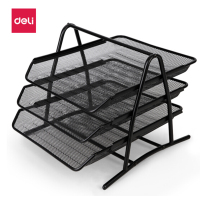 得力(deli) 9181 商务三层金属文件盘 黑色