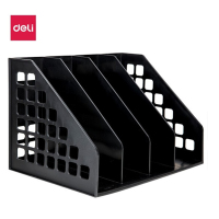 得力(deli) 9840 四联一体式文件框 加厚稳固型 黑色