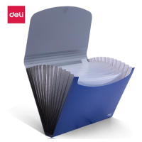 得力(deli) 5558 A4/13格飞盘扣式双色风琴包 蓝色