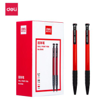 得力(deli) 6546 0.7mm子弹头按动圆珠笔 红色 36支/盒