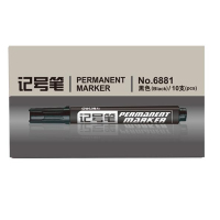 得力(deli) 6881 粗头物流油性记号笔大头笔 黑色 10支/盒