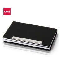 得力(deli) 7628 95*60mm便携商务名片盒 皮面名片夹 22张存放量