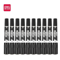 得力(deli) S555 大双头油性记号笔 黑色 10支/盒