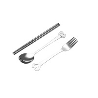 德铂(Debo) DEP-674 卡里斯筷勺叉套装 不锈钢微笑餐具三件套