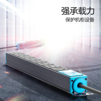 公牛(bull) GNE-108D 16A大功率PDU机柜插座/插线板/插排/排插 8位总控开关 1.8米