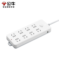 公牛(bull) GN-217 新国标/插线板/插排/超功率过载保护 8位总控开关 10米