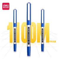 得力(deli) S656 0.5mm直液笔中性笔 子弹头签字笔 12支/盒 蓝色