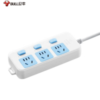 公牛(bull) GN-314 新国标插线板/插排/带儿童保护门 3位分控开关 3米
