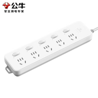 公牛(bull) GN-312 新国标/插线板/插排/超功率过载保护 5位分控开关 3米