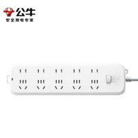 公牛(bull) GN-B5550 B5系列新国标插线板/插排/带儿童保护门 10位总控开关 1.8米