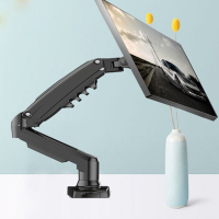 金穗慧采 F80 电脑显示器支架桌面台式升降伸缩万向臂托架屏幕底座无孔增高架 黑色