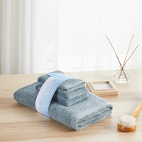 罗莱家纺(LUOLAI) 越南进口云朵方巾面巾浴巾组合 浅蓝色