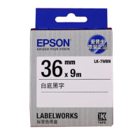 爱普生(EPSON) LK-7WBN 标签机色带 36mm白底黑字 适用于LW-1000P/LW-Z900