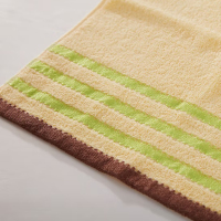 富安娜(FUANNA) 经典纯棉素色面方巾两件套 白+黄