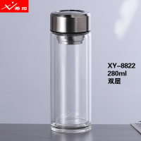 希印 XY-8822 双层高硼硅水晶玻璃杯 280ML