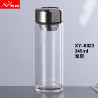 希印 XY-8823 双层高硼硅水晶玻璃杯 345ML