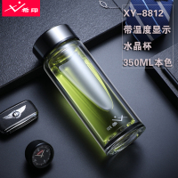 希印 XY-8812 感温智能双层高硼硅玻璃杯 350ML 颜色随机