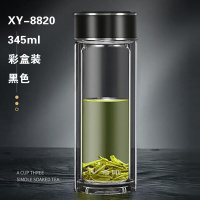 希印 XY-8820 双层高硼硅水晶玻璃杯 345ML 颜色随机